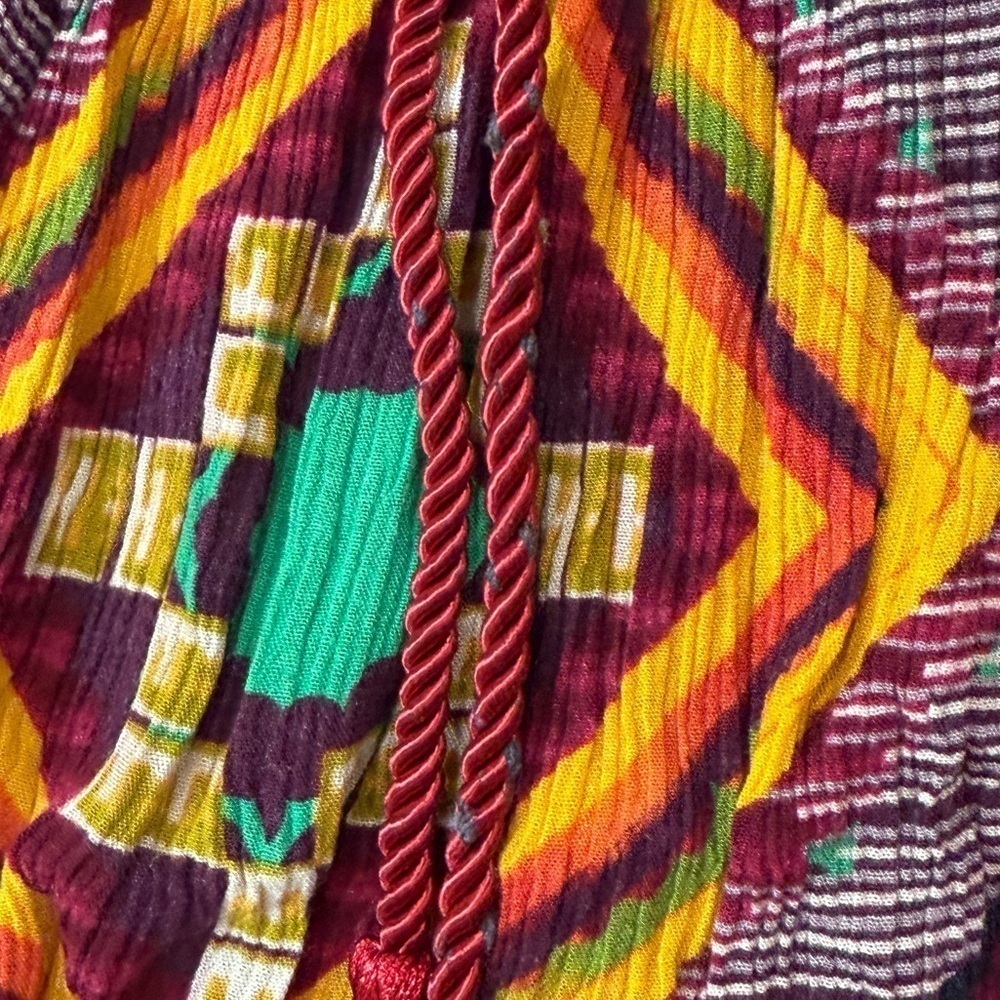MINKPINK Sleeveless Mini Dress Tassel Waist Geometric Print Size S Boho Artsy - Picture 9 of 11